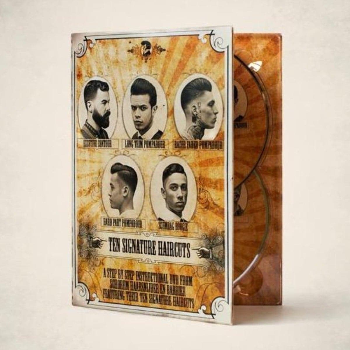Reuzel Europe Schorem Ten Signature Haircuts DVD, a merch item featuring a DVD cover with hair styling images.