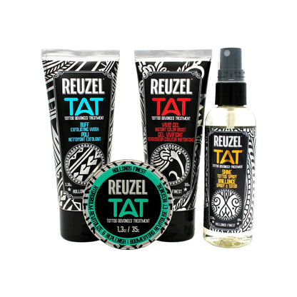 Reuzel Germany tattoo aftercare products full routine bundle including ointments, lotions, and cleansers for tattoo care.